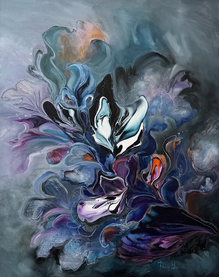 Image of Unseen Bloom IV by Yuliia Poraiko (Palij), size: 60x80 cm, made of Oil, acrylic on canvas, ARTWORKS medium, from Rochester, part of the Unseen Blooms series, priced at $880