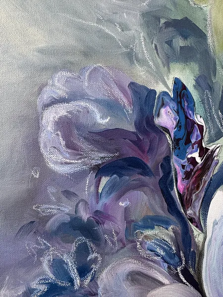 Image of Unseen Bloom II by Yuliia Poraiko (Palij), size: 60x80 cm, made of Oil, acrylic on canvas, ARTWORKS medium, from Rochester, part of the Unseen Blooms series, priced at $880 Photo 3 of 6.