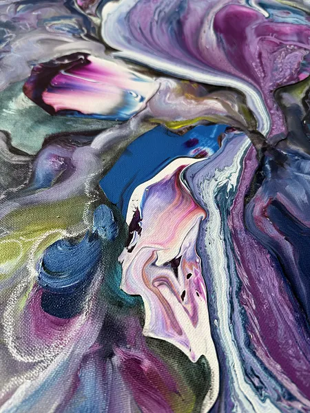 Image of Unseen Bloom II by Yuliia Poraiko (Palij), size: 60x80 cm, made of Oil, acrylic on canvas, ARTWORKS medium, from Rochester, part of the Unseen Blooms series, priced at $880 Photo 4 of 6.