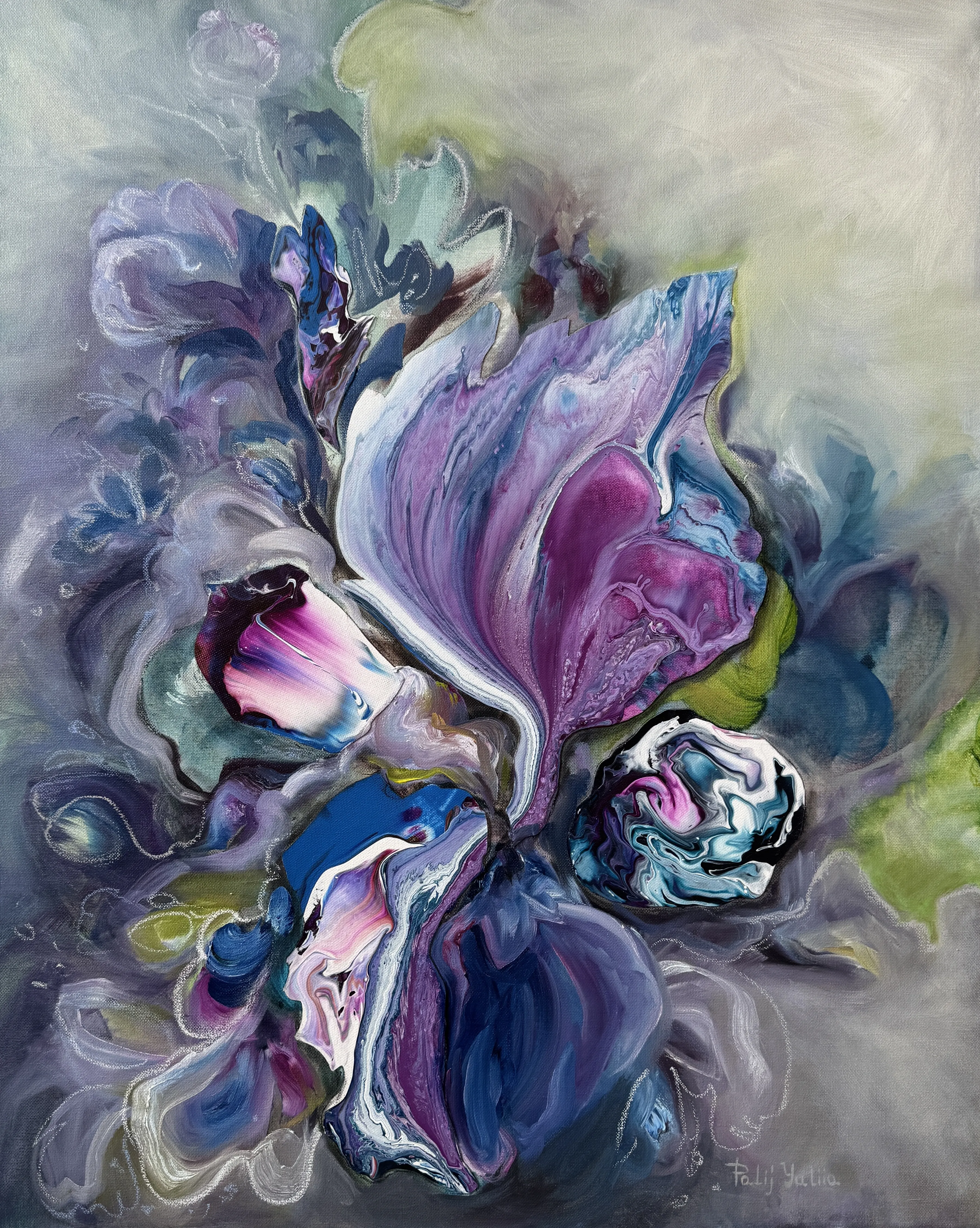 Image of Unseen Bloom II by Yuliia Poraiko (Palij), size: 60x80 cm, made of Oil, acrylic on canvas, ARTWORKS medium, from Rochester, part of the Unseen Blooms series, priced at $880 Photo 1 of 6.