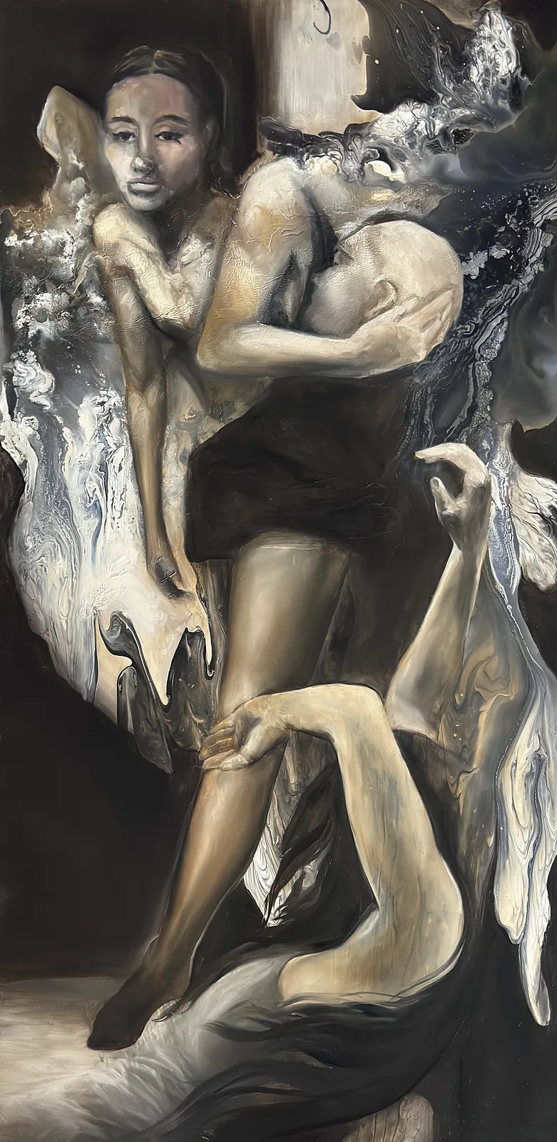 Image of  Cycle by Yuliia Poraiko (Palij), size: 60x120 cm (24x48 in), made of Oil, oil pastels, acrylic on board, Painting medium, from Rochester, USA