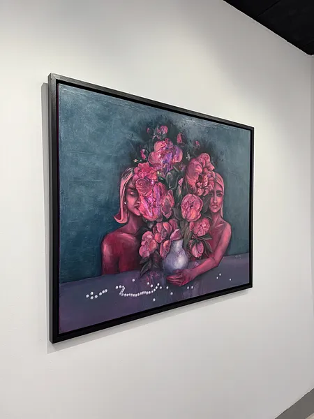 Image of Connection lost by Yuliia Poraiko (Palij), size: 120 x 95 cm, made of Oil, acrylic on canvas, ARTWORKS medium, from Rochester, USA, part of the Genetic Memory series, priced at $1900 Photo 2 of 4.