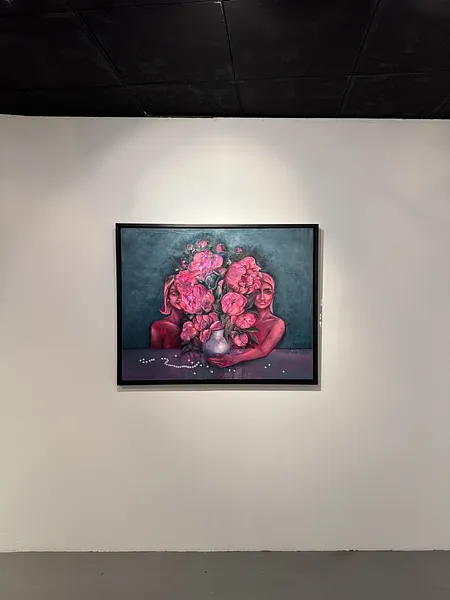 Image of Connection lost by Yuliia Poraiko (Palij), size: 120 x 95 cm, made of Oil, acrylic on canvas, ARTWORKS medium, from Rochester, USA, part of the Genetic Memory series, priced at $1900 Photo 4 of 4.